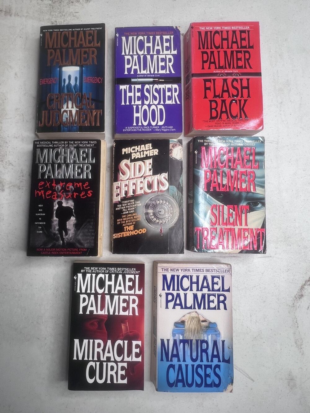 Lot of 8 Michael Palmer PB Book Medical Thriller flash back natural casues etc